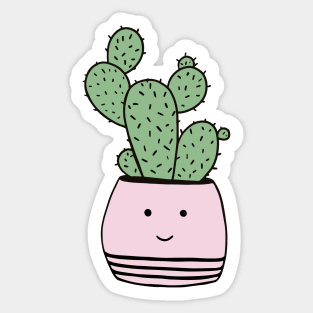 Happy cactus in pot Sticker